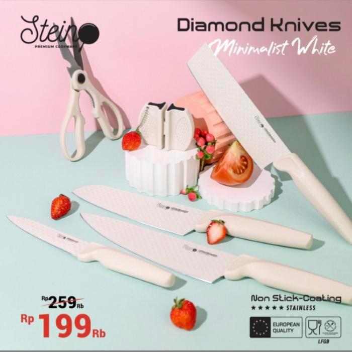 STEIN Cookware Stainless Knife Set / STEIN Pisau Set - Putih