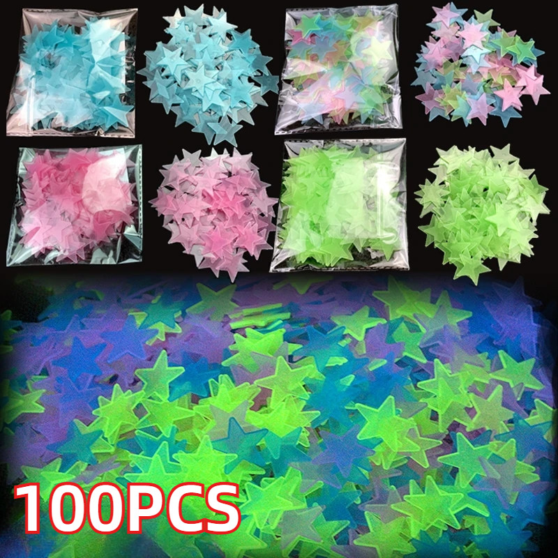 3D Glowing Star Stickers Stars Shining in The Dark ildren's Baby Rooms Bedrooms Ceilings Home Decor 