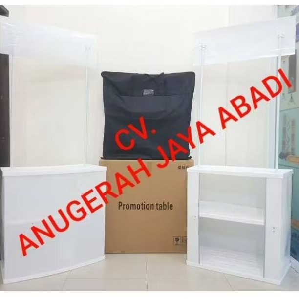 NEW - EVENT DESK TANPA CETAK / MEJA JUALAN PVC PUTIH POLOS / MEJA LIPAT PUTIH/ MEJA PAMERAN BOOTH PO