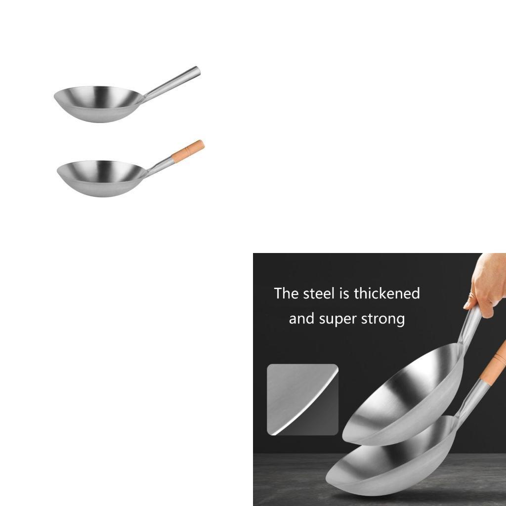 inese Trational Handmade Wok Stainless Steel Non Wok Pan Thick Wok Cooker Pan Stainless Steel Materi