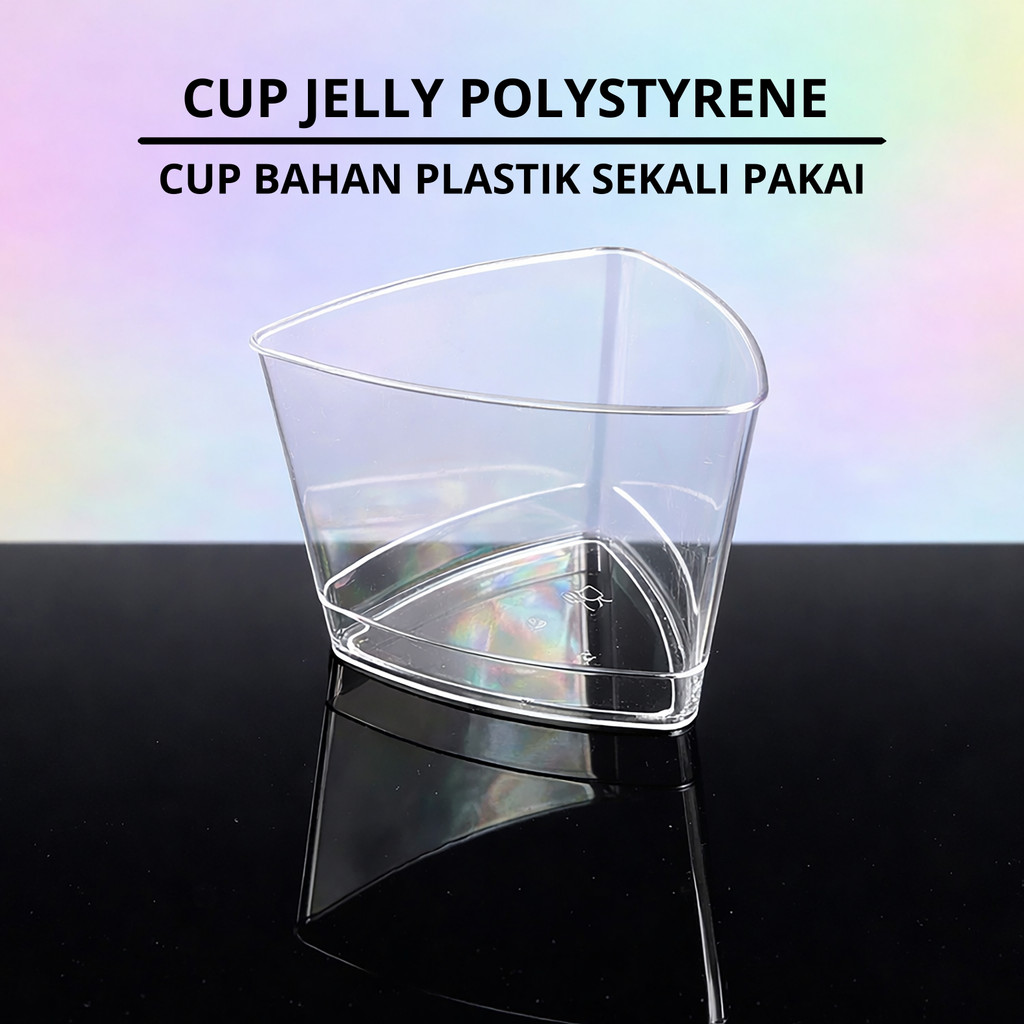 Cup Jelly Segitiga 115 ML | Cup Gelas Jelly Puding Kue Segitiga Polystyrene BPA Free