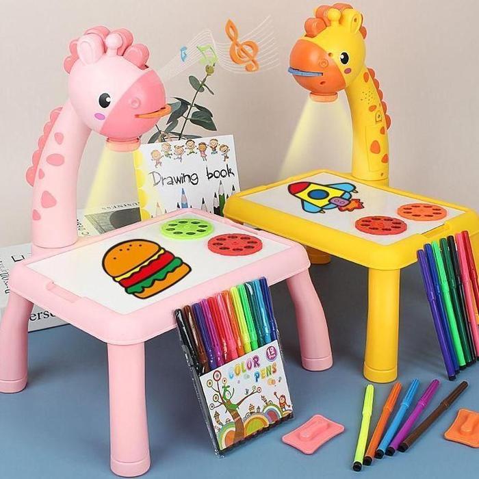Meja Proyektor Projector Anak Mainan Edukasi Meja Belajar Melukis Mewarnai Anak - Proyektor k