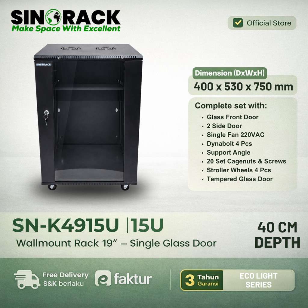 Sinorack Wall Mount Rack Server 15U Small