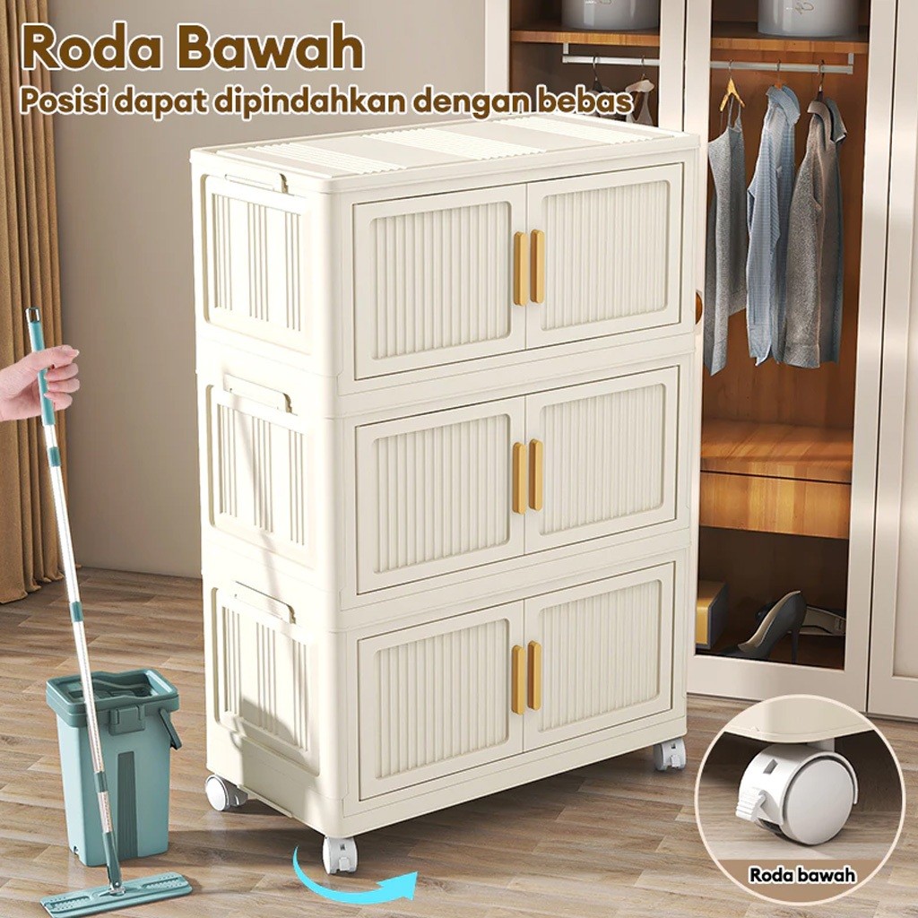 Lemari Lipat Plastik Susun Wardrobe Storage Lemari Plastik Baju Ekstra Besar