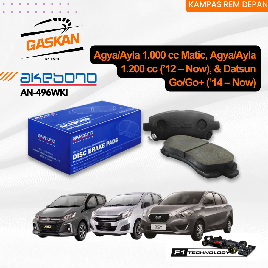Kampas Rem Depan AKEBONO Datsun Go G0+ AN-496WKI