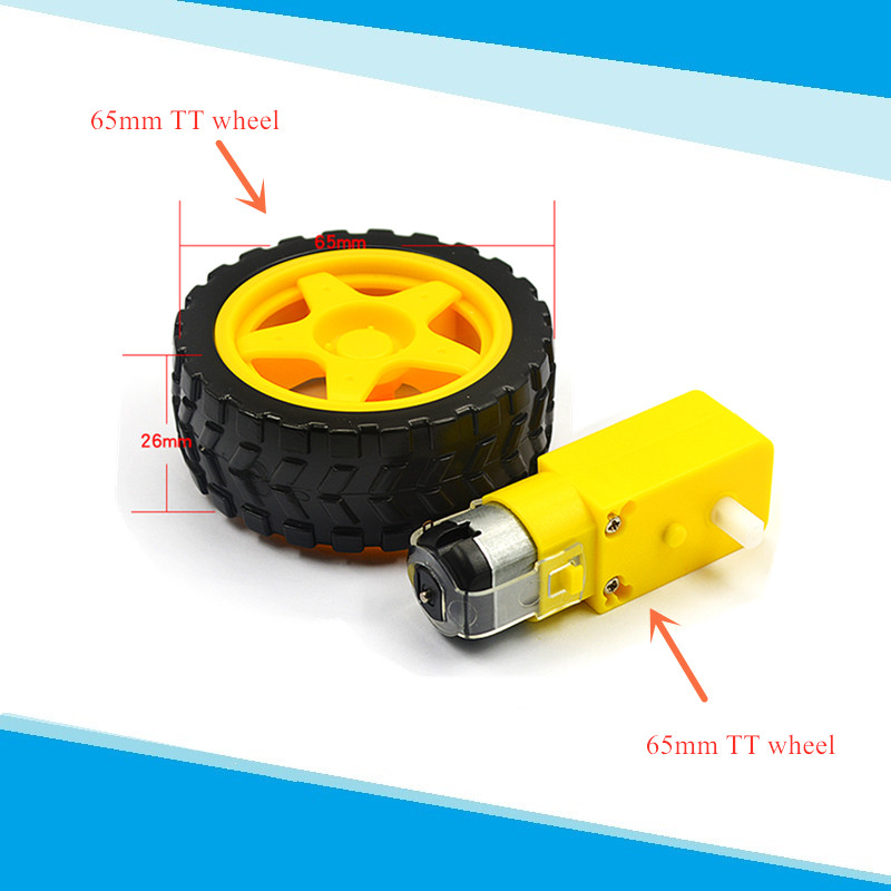 65mm TT Motor Wheel TT Motor for 2wd/4wd Car assis Smart Car Plastic Tire RC Strong ic Motor for TT 