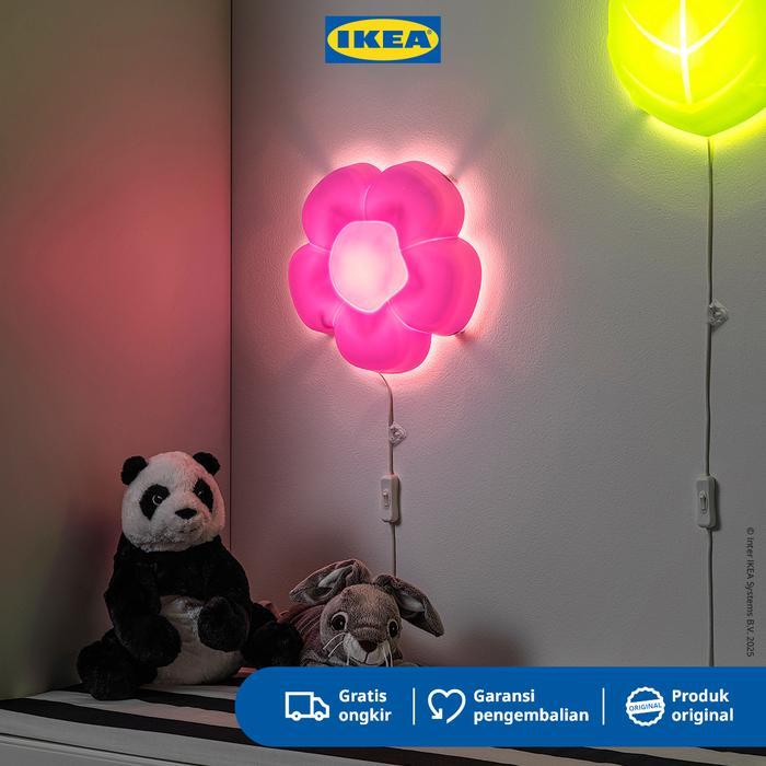 IKEA UPPLYST Lampu Dinding LED Ungu Bentuk Bunga Plastik