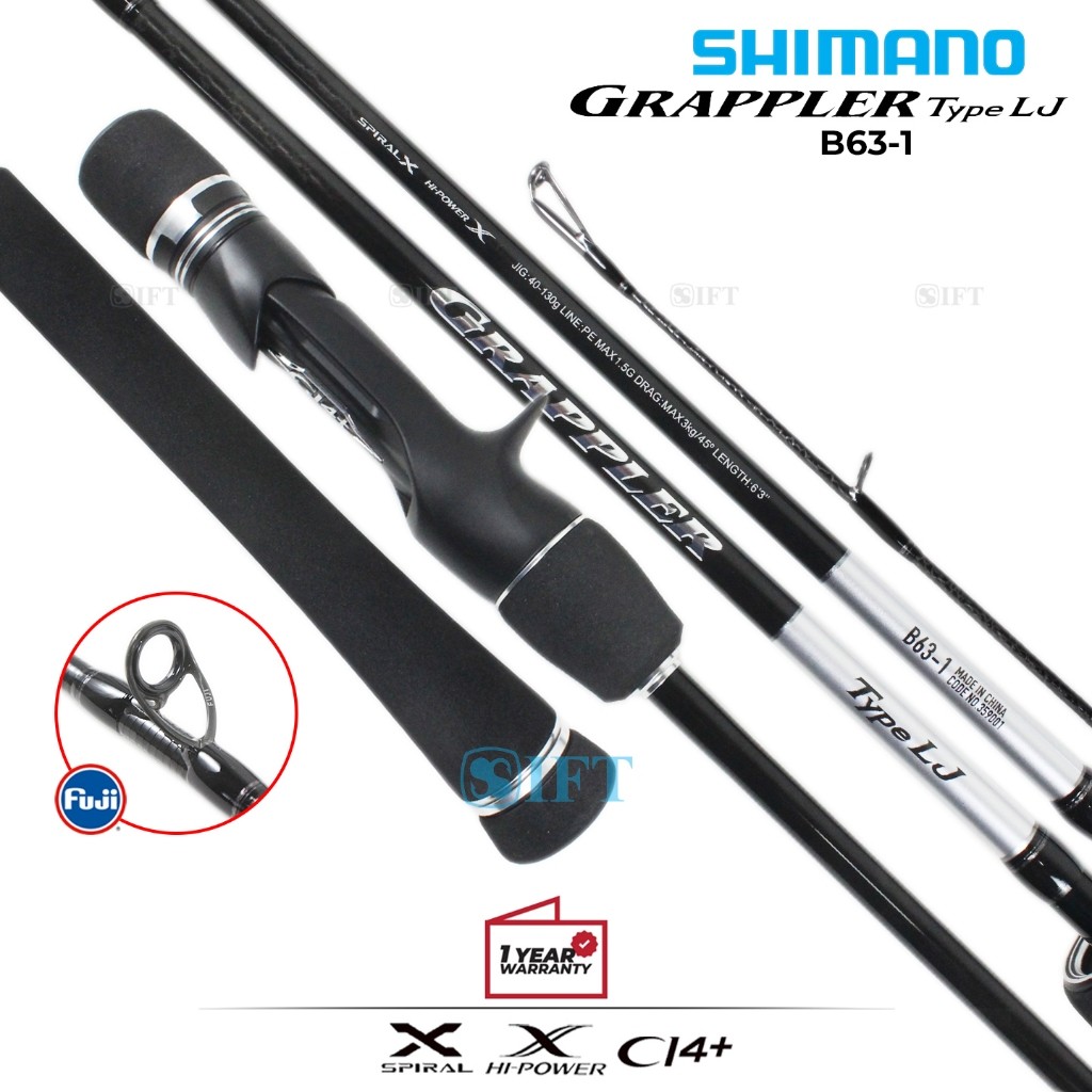 Joran OH SHIMANO GRAPPLER [2025] Type LJ 190 | Fuji Guides CI4+ Seat | Over Head Bait Light Jigging 