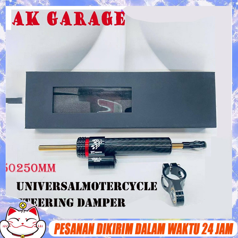 Stabilizer Matris Carbon Pendek  Short 250mm 16 Klik Aktif  Silver Stang Atas Steering Dumper untuk 