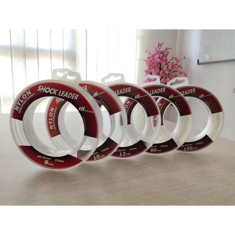Senar Leader Maguro Nylon Shock Leader 100m 8 lbs 10 lbs 12 lbs 15 lbs 20 lbs 30 lbs 40 lbs 50 lbs 6