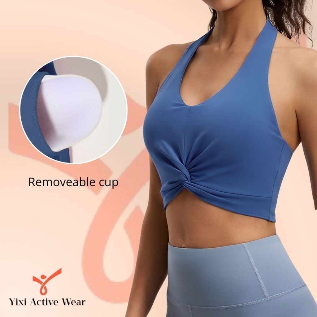 YIXI | Sport bra halterneck removeable cup gym fitness yoga