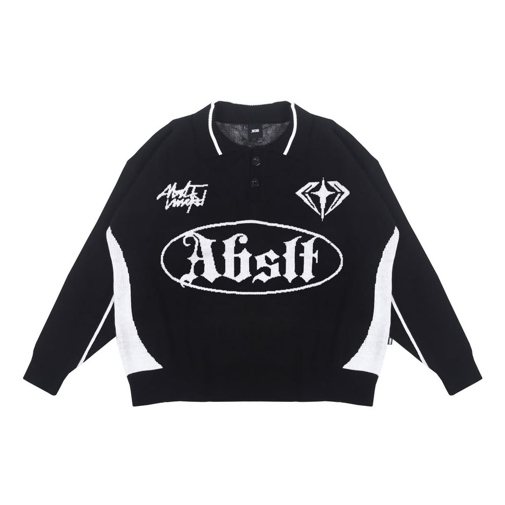 308 ABSLTUNSCRD - CREWNECK KNIT ABSLT OVAL CENTER - BLACK
