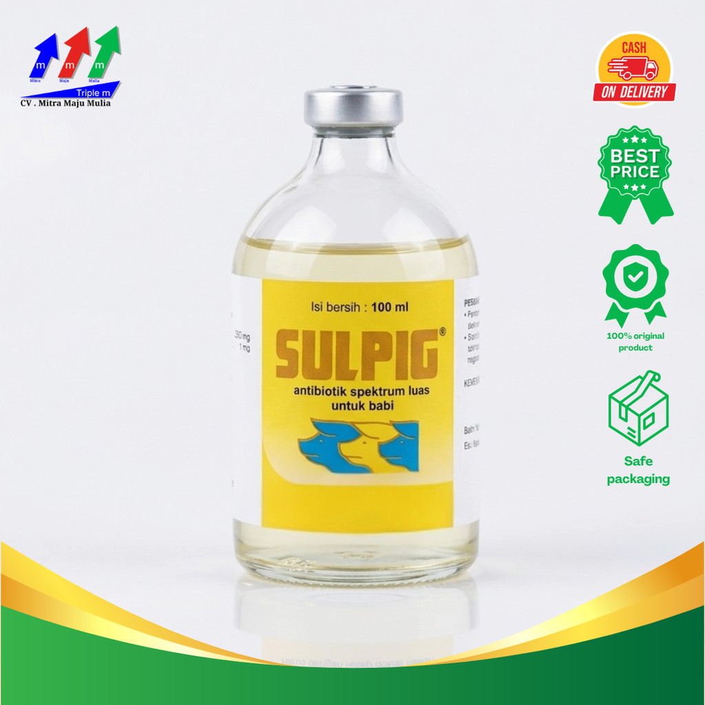 SULPIG 100ML - Obat Hewan Antibiotik Spektrum Luas Babi Medion 3M2