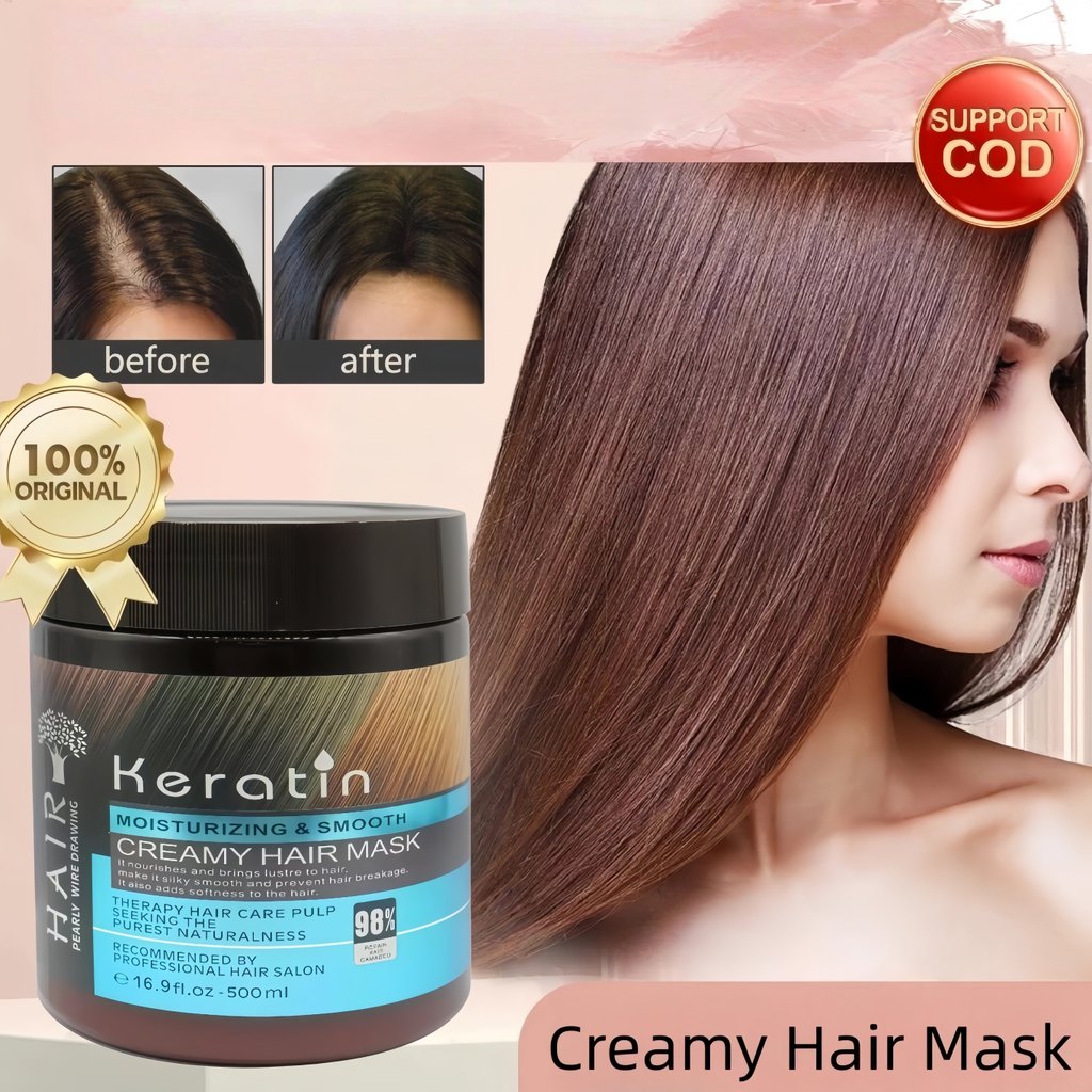 Masker Rambut Keratin Organik HAIR Masker Rambut Keratin 500g Perawatan Rambut Salon Masker Rambut K
