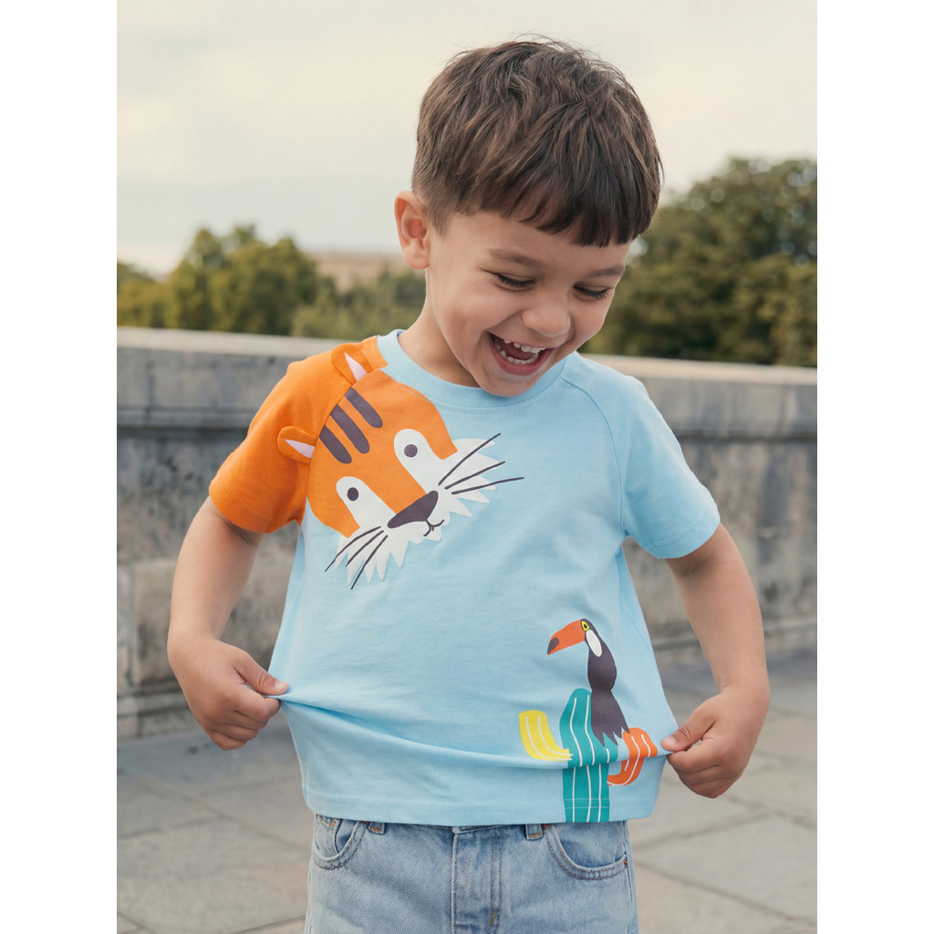 Pakaian anak laki-laki berkualitas tinggi T Baju Kaos Sweatshirt anak-anak dengan motif kartun, atas