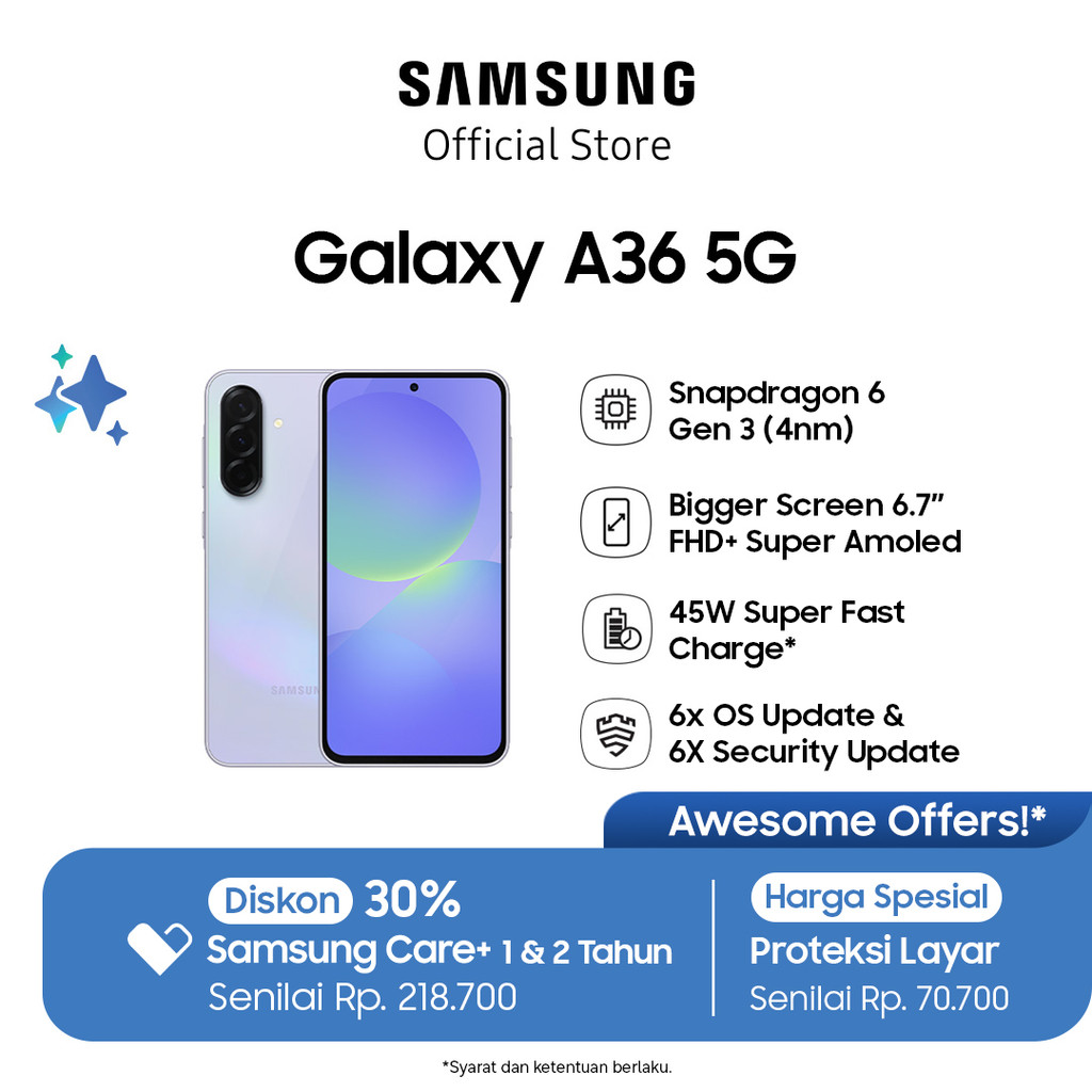 Samsung Galaxy A36 5G 12/256GB - Awesome Lavender