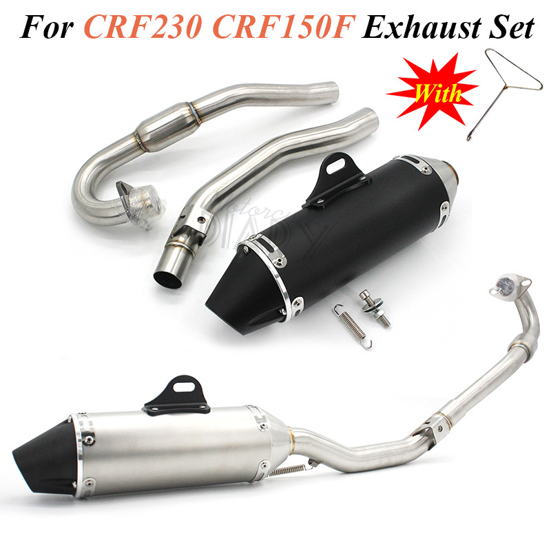 For Honda CRF230 CRF150F CRF150 CRF230F 230F Motocross Motorcycle Exhaust Muffler rt Bike Pipe Full 