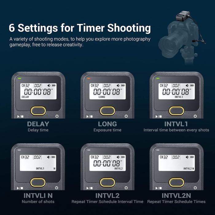 Godox TR-C1 Wireless Remote Shutter Release Intervalometer for Canon Camera 90D 80D 77D 70D 60D 800D