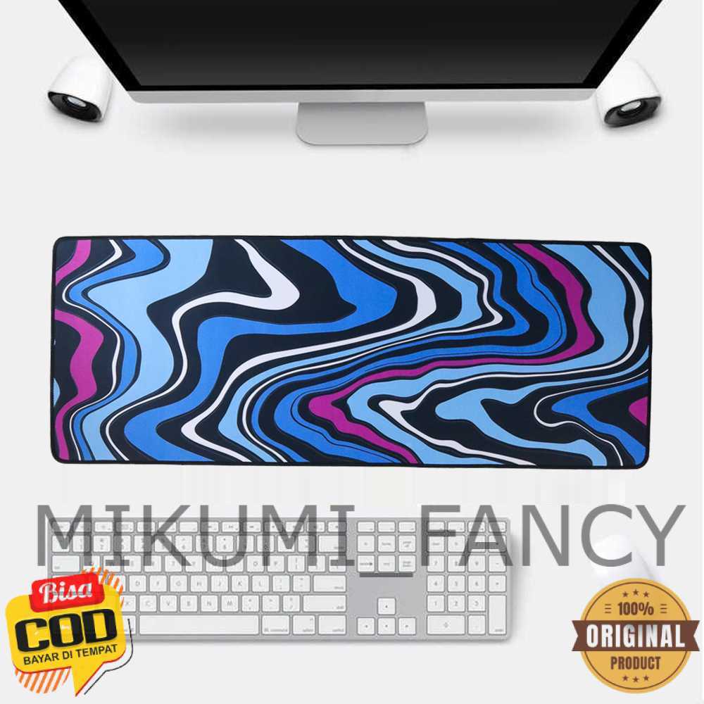 MIKUMI_FANCY OLEVO Mouse Pad Gaming XL Nebula Wave Desk Mat 800x300x2mm - RO43