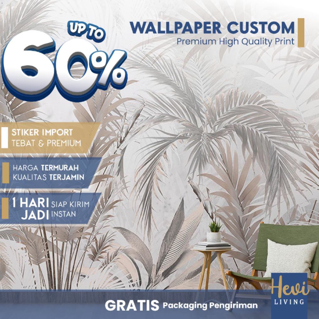 Wallpaper Custom - Wallpaper Custom Ruang Santai - Wallpaper Custom Gambar Tropical Pastel Aesthetic