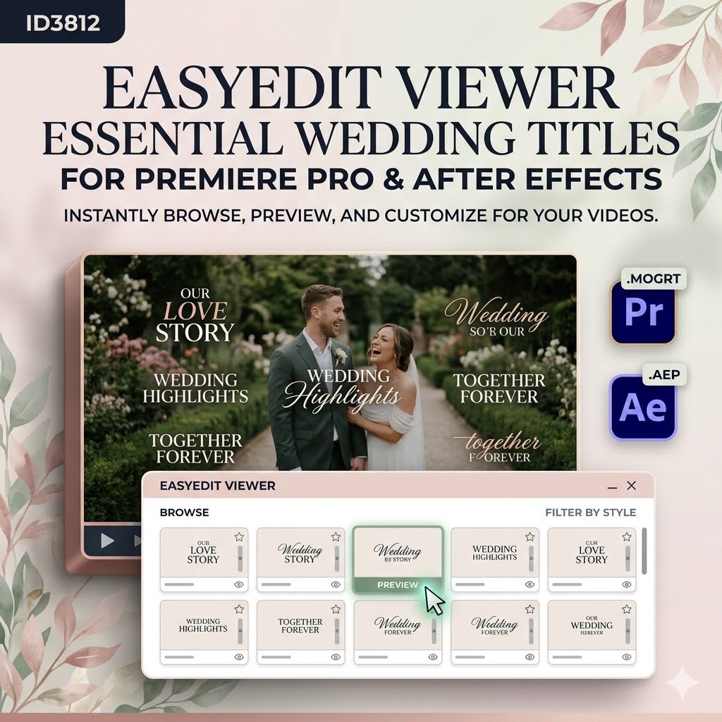ID3812 - Easyedit Viewer Essential Wedding Titles For Premiere Pro And After Effects  21964218