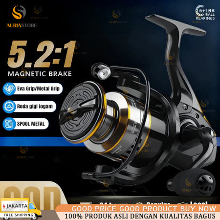 [COD]Pancing Reel HE500-7000 Fishing Reel Spinning Reel Murah Kuat Metal Casting Reel Casting Rod