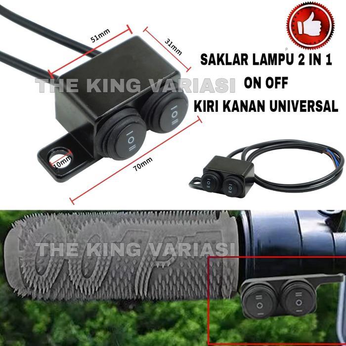SAKLAR LAMPU MOTOR 2 IN 1 UNIVERSAL / TOMBOL LAMPU 2 IN 1 / SAKLAR LAMPU MOTOR 2 IN 1 ON OFF 4 MODE 