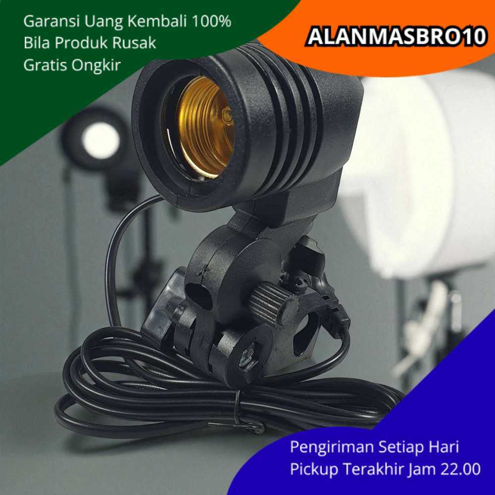 Holder Lampu Foto Studio Trendy Dan Terbaru Soket E27 Kepala Fleksibel Dengan Dudukan Payung Reflekt