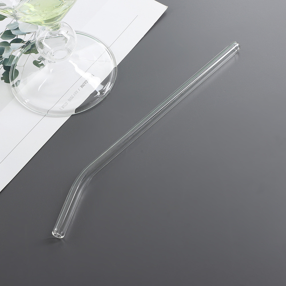 Pipet Kaca Bengkok Bening 20cm Tahan Panas Reusable