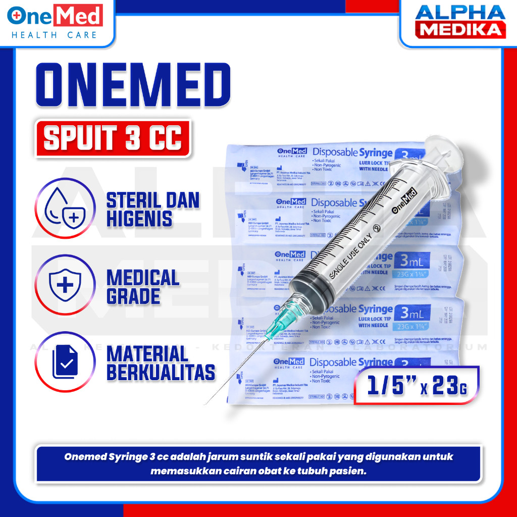 ONEMED - Spuit 3cc Onemed / Syringe 3cc Onemed/ Alat Suntik 3ml