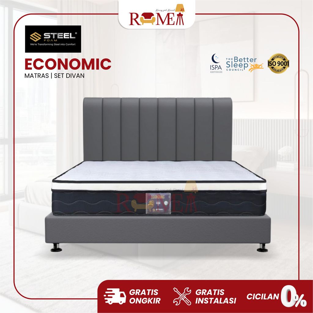 Rumea - KASUR BUSA STEEL ECONOMIC STEEL FOAM TANPA PER MATT ONLY FULLSET DIVAN LOKAL SIZE 120x200CM 
