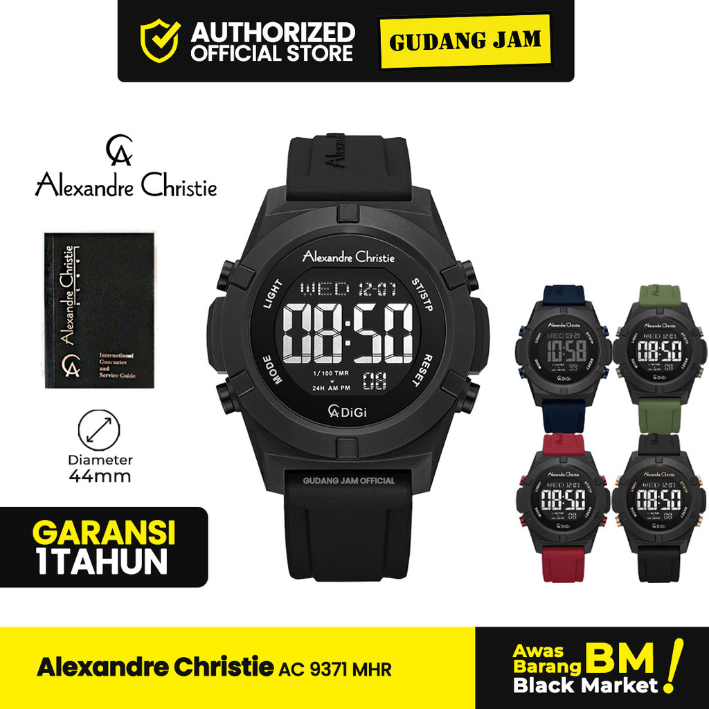 Alexandre Christie Digi Jam Tangan Pria AC 9371 MHR Digital Rubber Band