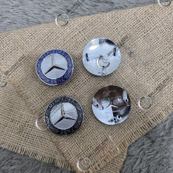 EMBLEM GRILL DEPAN MERCEDES BENZ W221 W212 W211 ORIGINAL A2218170016 FRONT GRILL BADGE MERCY - Biru