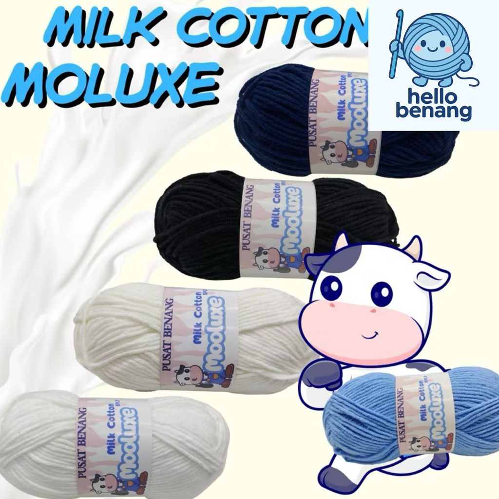 Katalog- Benang Rajut Katun Susu Mooluxe / Benang Rajut Milk Cotton 5 Ply Premium Moluxe 5ply