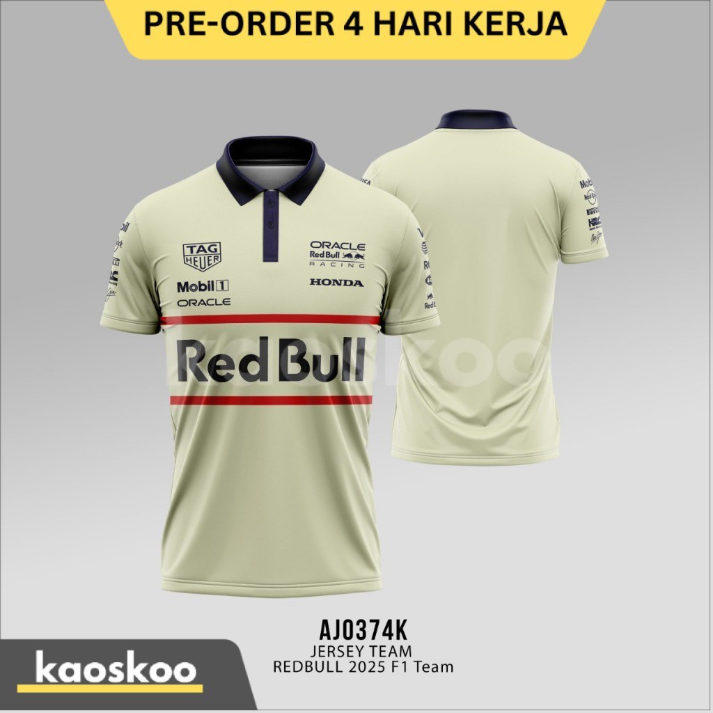 Kaos Jersey Polo F1 Team RedBull Red Bull 2025