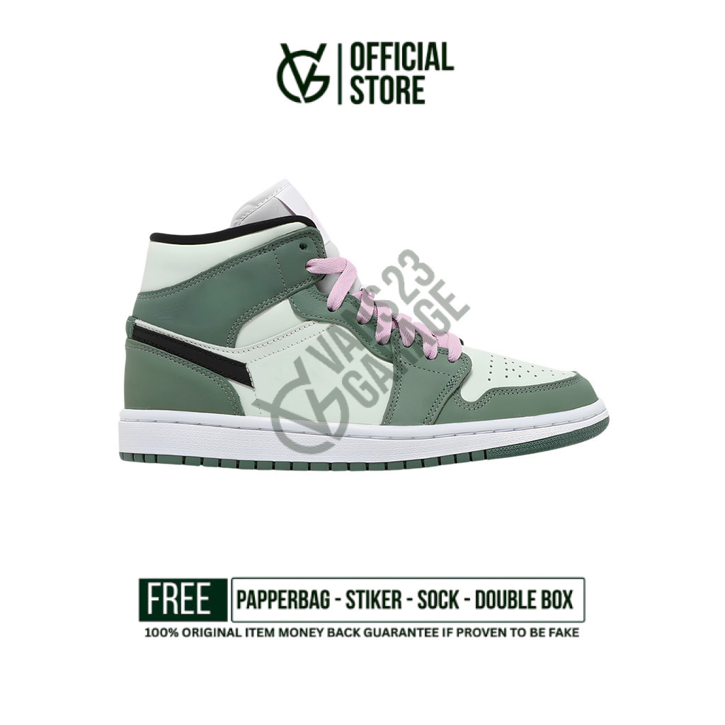 Sepatu Sneakers Nike Air Jordan 1 Mid Dutch Green Original BNIB Unisex