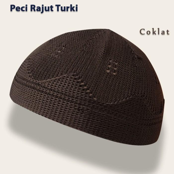 Peci Rajut Dewasa Aneka Warna Peci Rajut Turki Kopiah Yaman - Cream, All Size