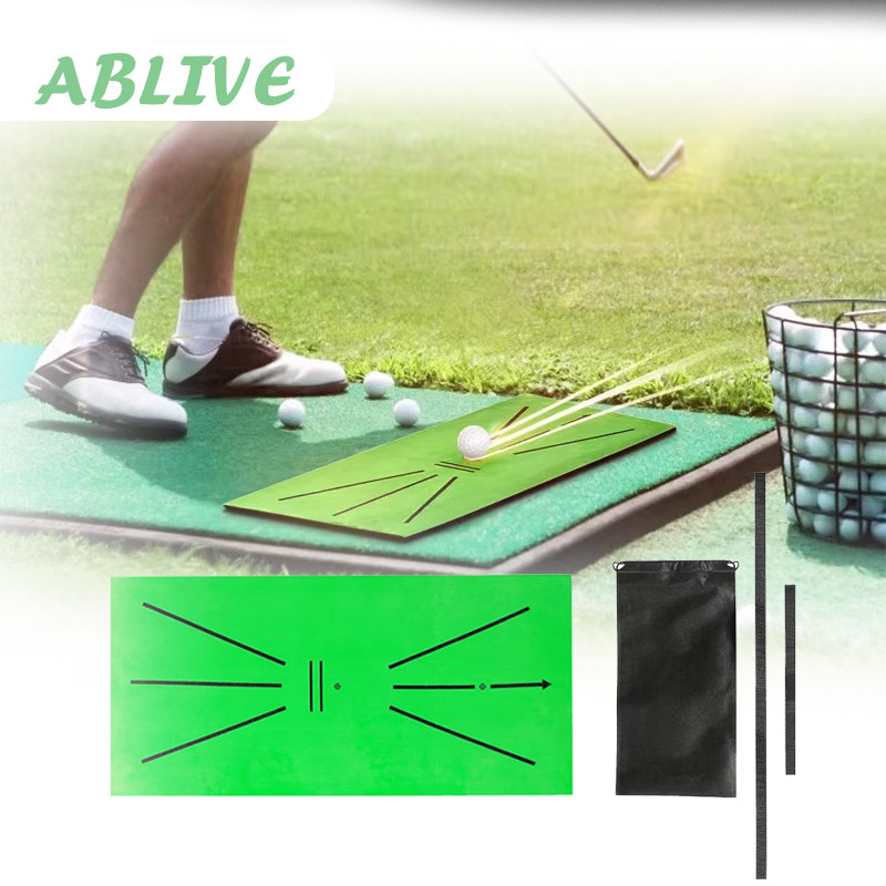 Karpet Hitting Mat Golf Foldable Golf Mat Training Practice Karpet Latihan Golf Swing Practice Train