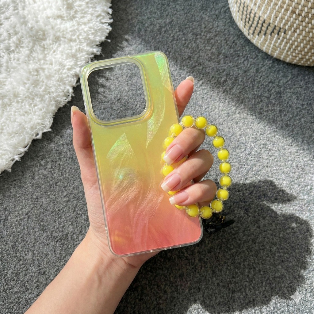 [ Samsung S21 Ultra / S21 FE / S22 Ultra ] Case + Tali Gantungan Bunga | Luxury Feather Shimmering W