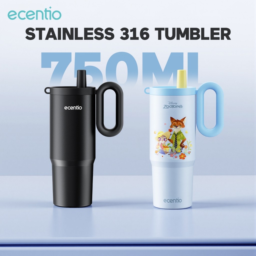 [Gratis gift] Ecentio Disney Zootopia 750ml tumbler stainless 316 sedotan botol minum anak mini lucu