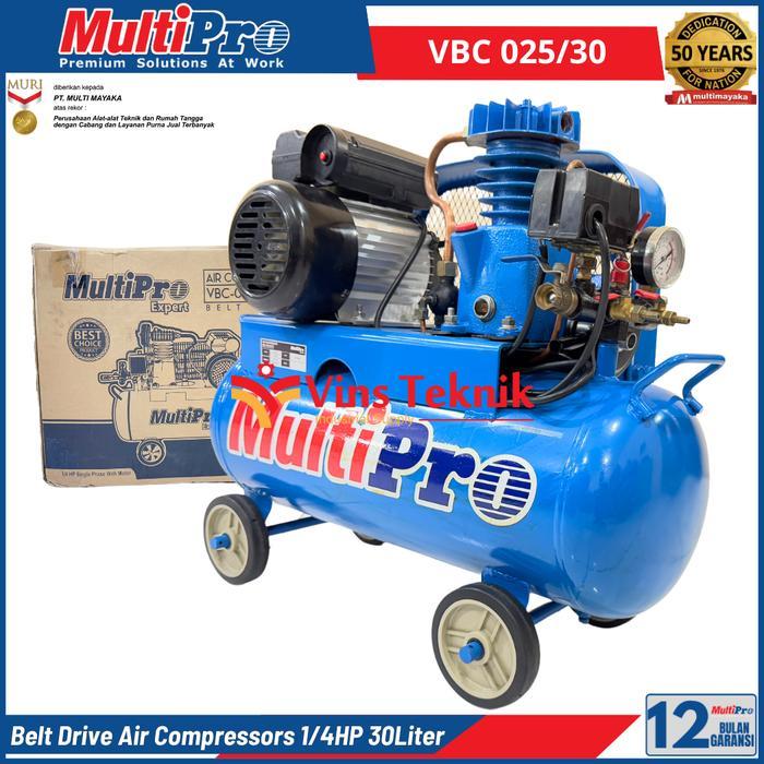 MULTIPRO VBC 025/30 BELT DRIVE AIR COMPRESSORS MESIN KOMPRESOR ANGIN 1/4HP 30L VBC 025/30-Majuterus0