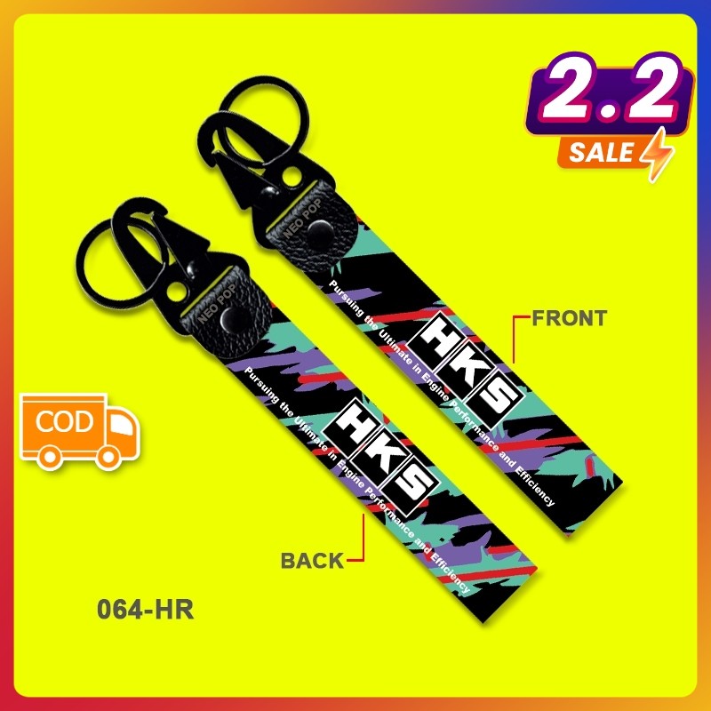 GANTUNGAN KUNCI PREMIUM LOGO HKS KEYCHAIN SEPEDA MOTOR MOBIL LISTRIK KEREN MEREK KNALPOT RACING MERC