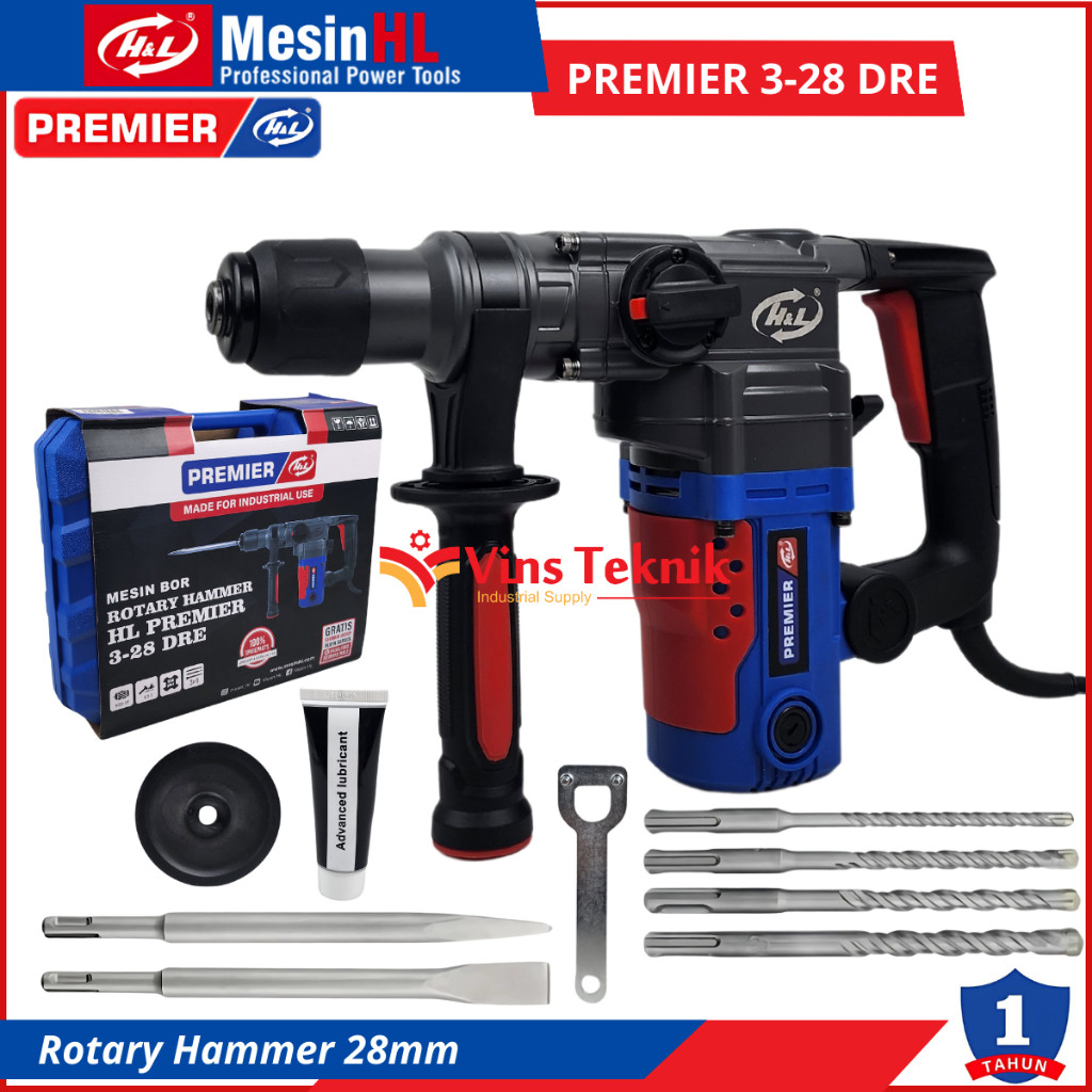 Rotary Hammer H&L Mesin Bor Bobok HL Premier 3-28 DRE