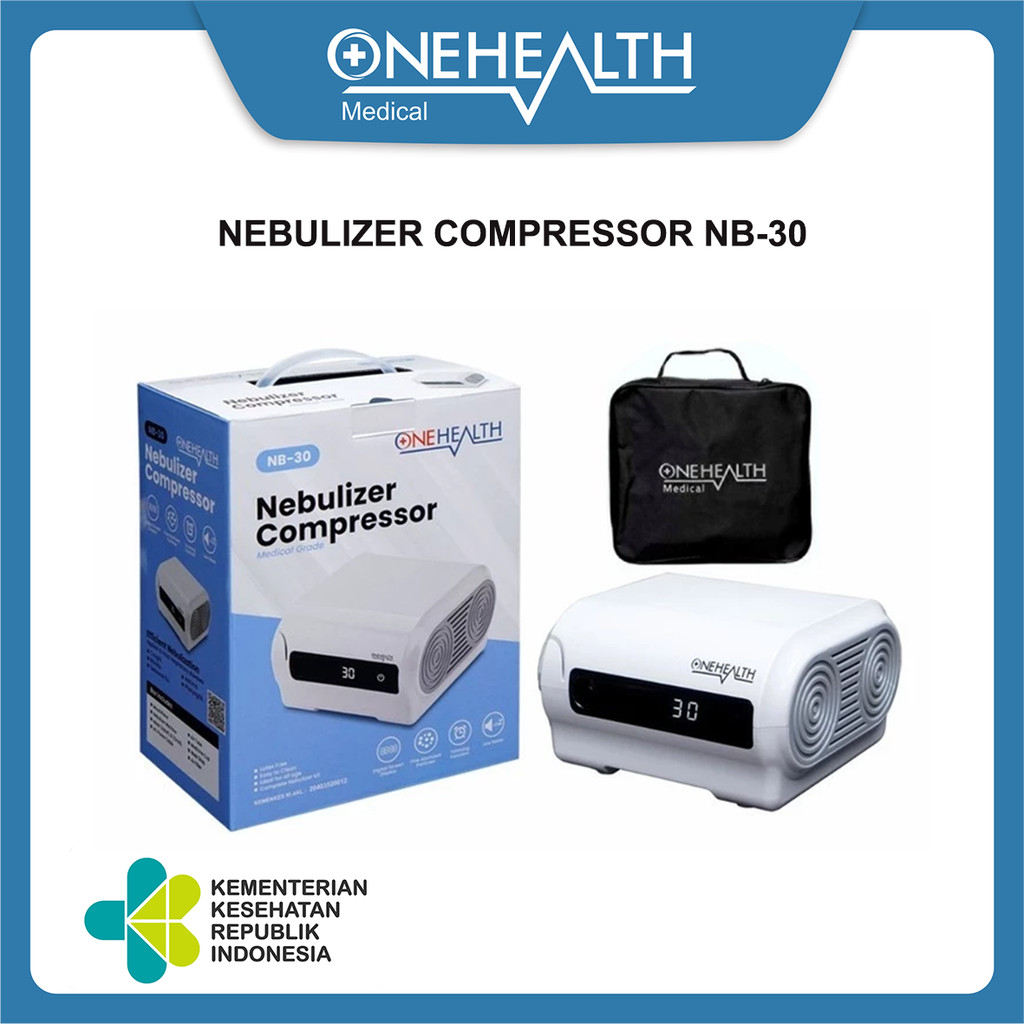 Onehealth Nebulizer Compressor NB-30 untuk Mengobati Penyakit Pernafasan, Asma, Bronkitis, COPD