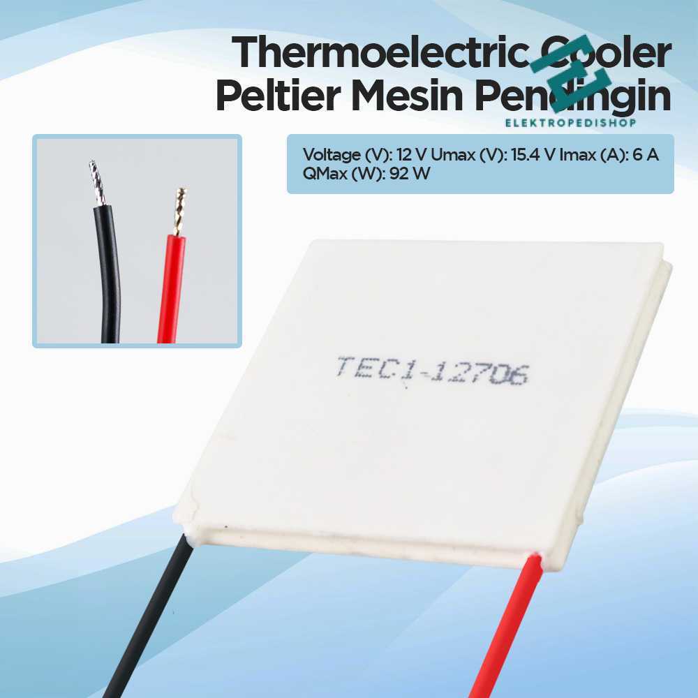TEC Thermoelectric Cooler Modul Peltier Mesin Pendingin 92W 12V - TEC1-12706 Harga Murah | Original 
