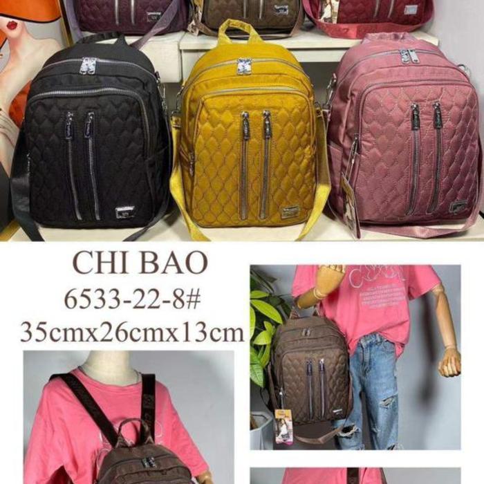 BEST SELLER  Tas RANSEL wanita CHIBAO 6533-22-8# kanvas parasut import terbaru... - Kuning