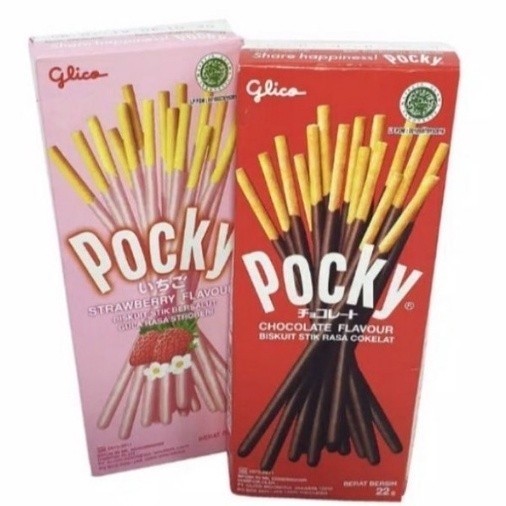 GLICO POCKY MINI HALF 22 GRAM COKLAT STRAWBERRY CHOCOLATE MAKANAN RINGAN CEMILAN ANAK GROSIR MURAH K