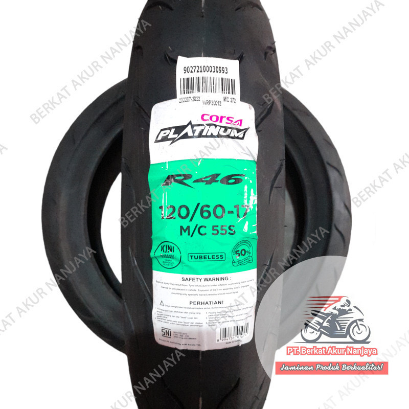Corsa Platinum R46 120/60-17 Ban Motor Sport Tubeless Soft Compound