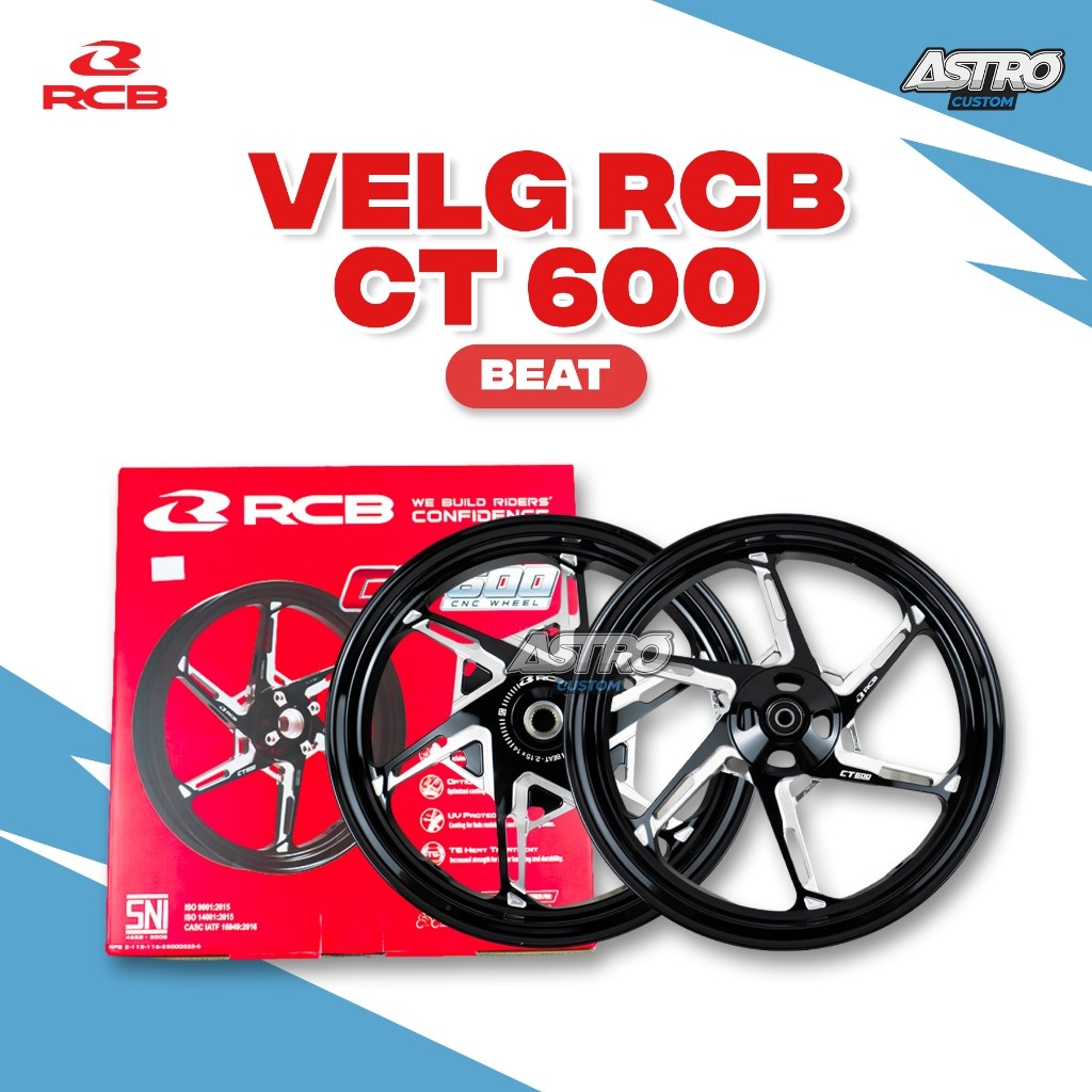 RCB Velg RIM CT600 Beat Scoopy Vario 110 FI ESP Deluxe Genio Spacy Casting CNC Black Ring 14 Racing