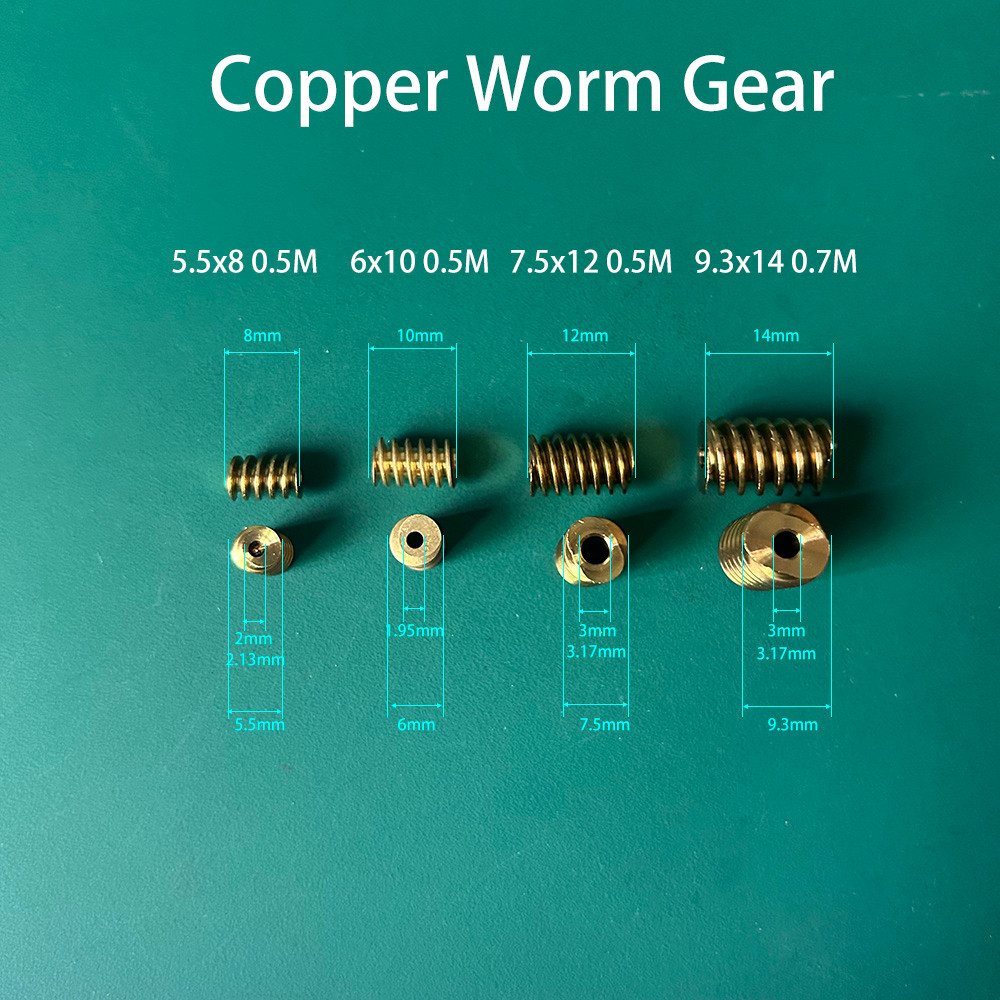 1Pcs 0.2M/0.3M/0.5M/0.7M Copper Motor Worm Gear Reduction Motor Gear Meanical Metal Helical Pinion